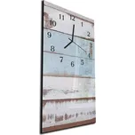 Glasdekor Nástěnné hodiny 30x60cm dřevo modro bílé Materiál: kalené sklo