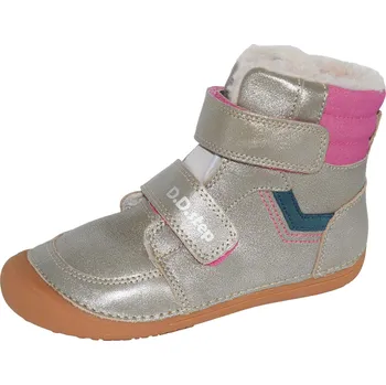 Dětská treková obuv D.D.step dívčí zimní obuv W063-52804DL Barva: šampaňská, Velikost: 34
