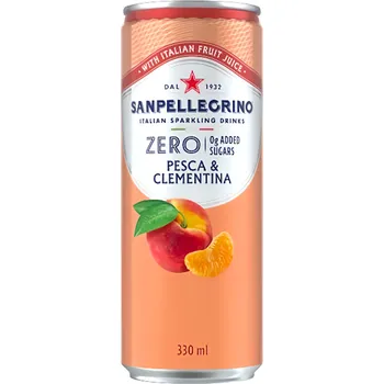 Nápoj San Pellegrino Zero Peach & Clementine broskev & mandarinka plech 330ml