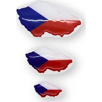 Vlajka 3D samolepka vlajky ČR ve tvaru republiky Alerion