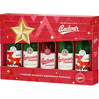 Nápoj Budějovický Budvar Dárková sada mix 5x330ml 1.65l
