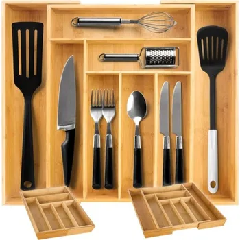 Sada kuchyňského náčiní Organizér do kuchyňské zásuvky z bambusového dřeva