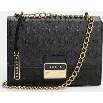 GUESS dámská kabelka,crossbody s řetízekm Elise černá logová