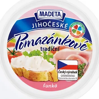 Přepuštěné máslo Madeta Jihočeské Tradiční pomazánkové šunka 6x150g 900g