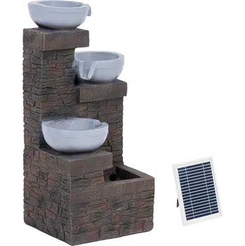 hillvert Solární zahradní fontána - 5 nástěnných mís - LED osvětlení HT-SF-110