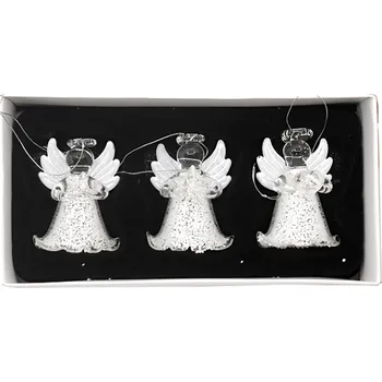 Svíčka Seizis Set 3 andílků bílých pískovaných