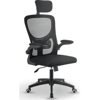 Ergonomická kancelářská židle, černá s opěrkou hlavy
