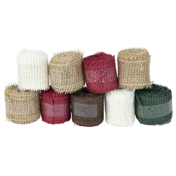 Vánoční dekorace Jutové dekorační stuhy pásky tradiční Vánoce I set 9 ks