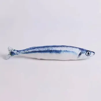 Hračka pro kočku Plyšová ryba pro kočky s catnipem | hračka - Saury , 30 cm