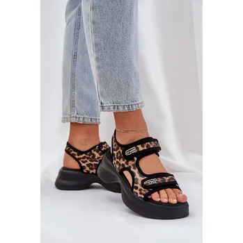 Dámské sandále Textilní Lehká Sandály Na Platformě Deniffia Barva: Béžová, Velikost: 39