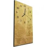 Glasdekor Nástěnné hodiny 30x60cm abstraktní zlaté květy Materiál: plexi