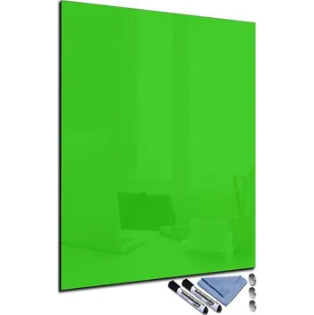 Kancelářský nábytek Magnetická skleněná tabule 100x80cm Barva: Jasně zelená RAL6018, Rozměr V/Š: 80x100cm