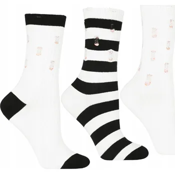 Dámské oblečení 3x Dámské dlouhé česané Bavlna Ponožky Barevné MORAJ Ponožky 35-38