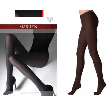 Dámské punčochy MARILYN Punčocháče hladké mikrovlákno TONIC 40 DEN CIEMNĚ HNĚDÁ BROWNIE 2/S