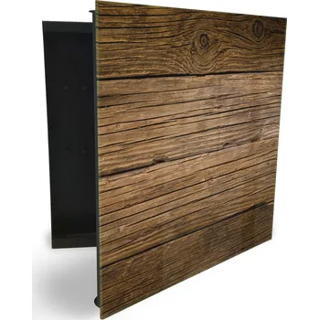 Skříňka na klíč Glasdekor skříňka na klíče - desky staré dřevo Otevírání: Levé, Barva skříňky: Bílá