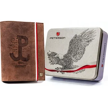 Peněženka Peterson pánská peněženka z přírodní kůže hnědá - muž