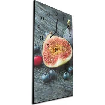 Hodiny Glasdekor Nástěnné hodiny borůvka, granátové jablko 30x60cm Materiál: plexi