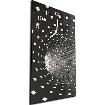 Hodiny Glasdekor Nástěnné hodiny 30x60cm abstraktní tunel 3D Materiál: plexi