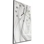 Glasdekor Nástěnné hodiny 30x60cm abstrakt černá vektor vlna Materiál: kalené sklo