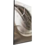 Glasdekor Nástěnné hodiny 30x60cm abstrakt tmavě hnědý Materiál: kalené sklo