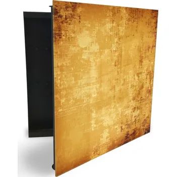 Skříňka na klíč Glasdekor skříňka na klíče - sytě žluté pozadí Otevírání: Pravé, Barva skříňky: Černá