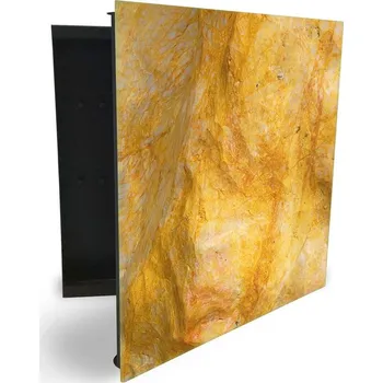 Skříňka na klíč Glasdekor skříňka na klíče - krásný mramor abstraktní Otevírání: Pravé, Barva skříňky: Bílá