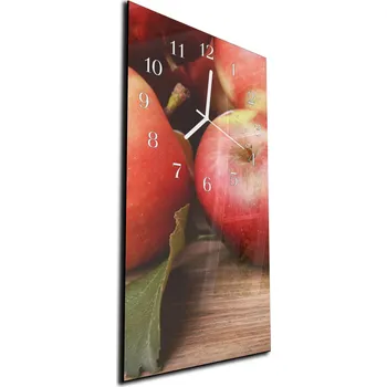 Hodiny Glasdekor Nástěnné hodiny ovoce červená jablka 30x60cm Materiál: plexi
