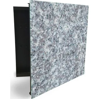 Skříňka na klíč Glasdekor skříňka na klíče - textura leštěná žula Otevírání: Levé, Barva skříňky: Černá