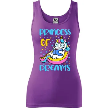 DOBRÝ TRIKO Dámské tílko s potiskem Princess of dreams Velikost: S, Barva: Fialová