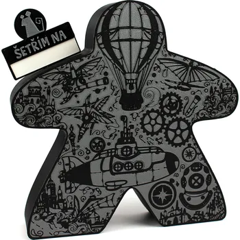 Příslušenství k deskovým hrám Kasička ve tvaru meepla "Meeplátko" Varianta: Steampunk