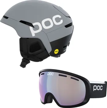Lyžařská helma POC Obex BC MIPS Grey + Fotochromatické brýle POC Fovea