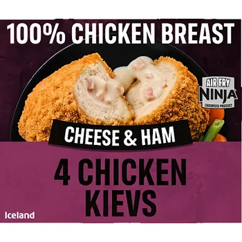 Hotové jídlo Iceland Kuřecí kapsa plněná sýrem a šunkou obalovaná ve strouhance 4ks 4ks