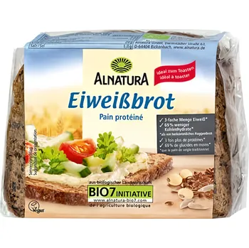 Trvanlivě pečivo ALNATURA BIO Chléb proteinový ideální na toasty veganský 250g