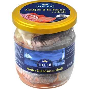 konzervovaná ryba Heleb Matjes a la losos s cibulí 380g