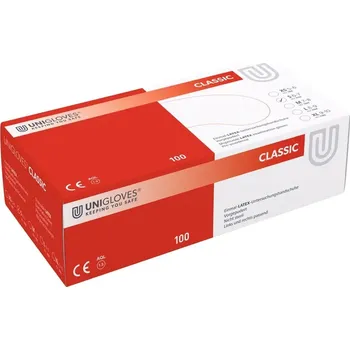 Vyšetřovací rukavice UNIGLOVES CLASSIC Rukavice Latex S Pudr 100ks