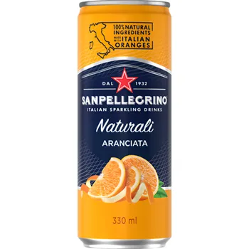 Limonáda San Pellegrino Aranciata pomeranč, plech 330ml