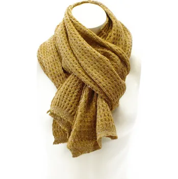 Šála Žlutá dámská pletená šála s lesklou nitkou Weber