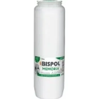 Svíčka Hřbitovní svíčka náplň bílá olejová Memoria 192 hod (výška 215 mm, šířka 67 mm)