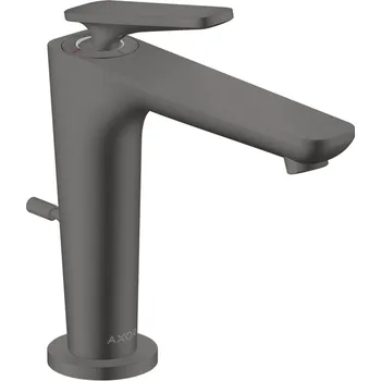 Vodovodní baterie Axor Citterio C - Páková umyvadlová baterie 125 CoolStart s odtokovou soupravou, kartáčovaný černý chrom 49030340