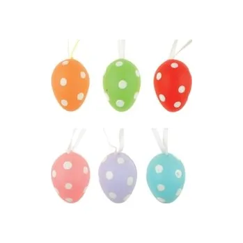 Velikonoční dekorace Vajíčka plastová na zavěšení 4cm v sáčku 6ks (Anděl)
