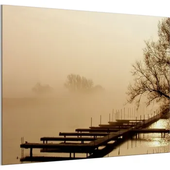 Obklad Glasdekor Sklo do kuchyně jezero v mlze Rozměry skla do kuchyně: 30 x 40 cm