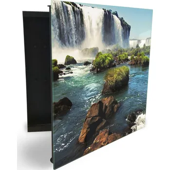 Skříňka na klíč Glasdekor skříňka na klíče - krásné vodopády Iguazu Otevírání: Levé, Barva skříňky: Bílá