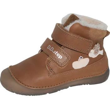 Dívčí obuv D.D.step dívčí zimní obuv W082-52314AM Barva: čokoládová, Velikost: 28