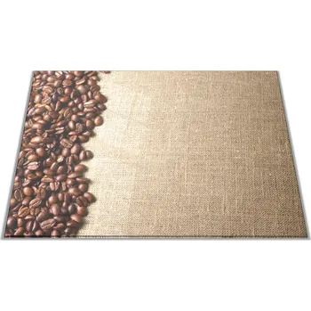 Kuchyňské prkénko Glasdekor Skleněné prkénko režná tkanina a zrna kávy Prkénko: 30x20cm
