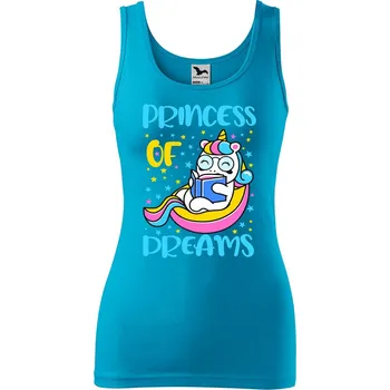 DOBRÝ TRIKO Dámské tílko s potiskem Princess of dreams Velikost: XL, Barva: Tyrkysová
