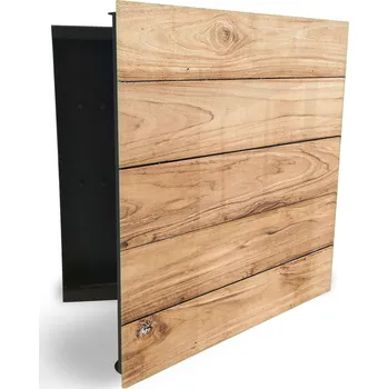 Skříňka na klíč Glasdekor skříňka na klíče - dřevěná přírodní prkna Otevírání: Levé, Barva skříňky: Bílá