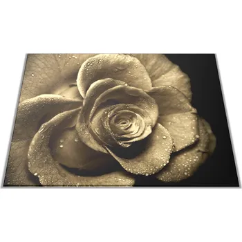 Kuchyňské prkénko Glasdekor Skleněné prkénko květy růže s rosou Prkénko: 30x20cm