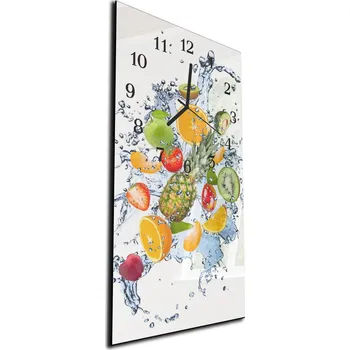 Hodiny Glasdekor Nástěnné hodiny mix ovoce ve vodě 30x60cm Materiál: plexi