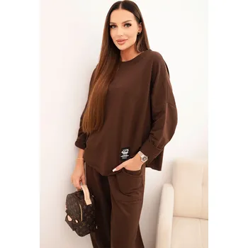 Kesi Komplet bavlněný mikina + kalhoty Barva: Hnědá, Velikost: UNI