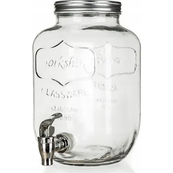 Láhev SKLENICE SKLENĚNÁ 4L S KOHOUTKEM na ŠŤÁVU NÁPOJE